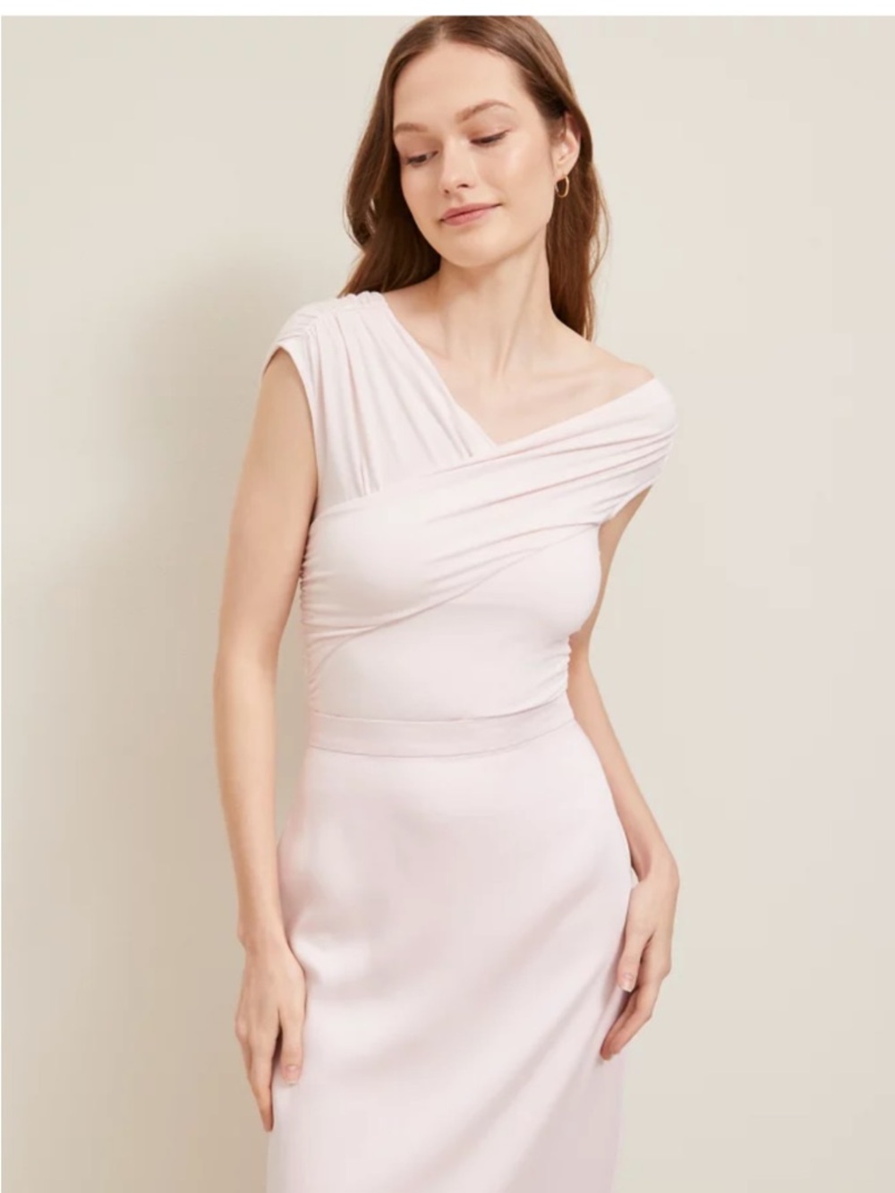 Ann Taylor Pale Asymmetrical  Bodysuit